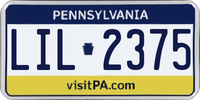 PA license plate LIL2375