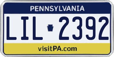 PA license plate LIL2392