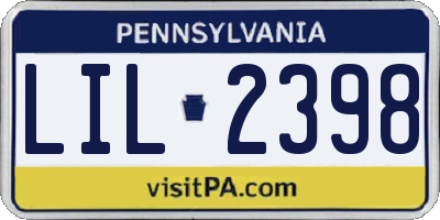 PA license plate LIL2398