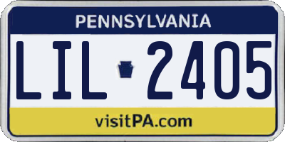 PA license plate LIL2405