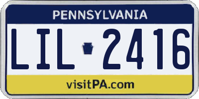 PA license plate LIL2416