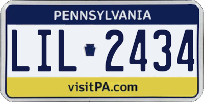 PA license plate LIL2434