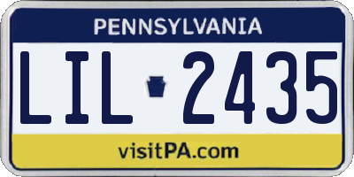 PA license plate LIL2435
