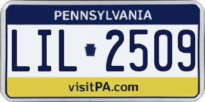 PA license plate LIL2509