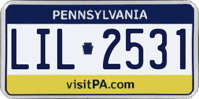 PA license plate LIL2531