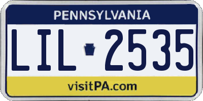 PA license plate LIL2535