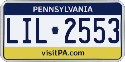 PA license plate LIL2553