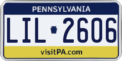 PA license plate LIL2606