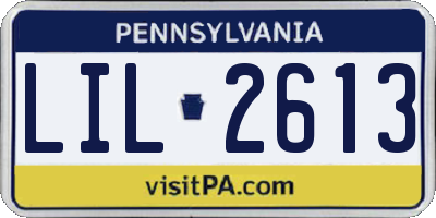 PA license plate LIL2613