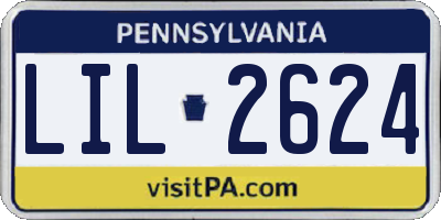 PA license plate LIL2624