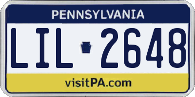 PA license plate LIL2648