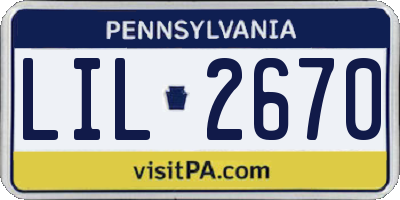PA license plate LIL2670