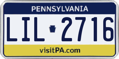 PA license plate LIL2716
