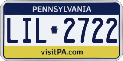 PA license plate LIL2722