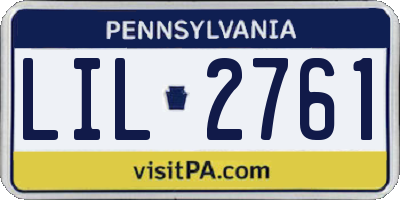 PA license plate LIL2761