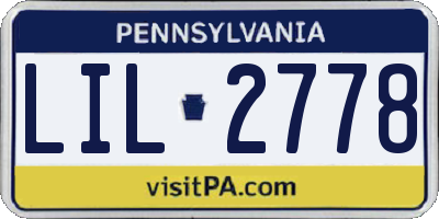 PA license plate LIL2778