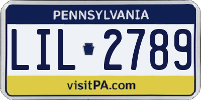 PA license plate LIL2789