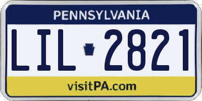 PA license plate LIL2821