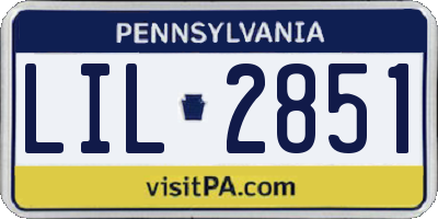 PA license plate LIL2851