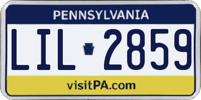 PA license plate LIL2859