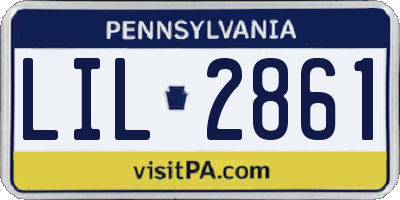 PA license plate LIL2861