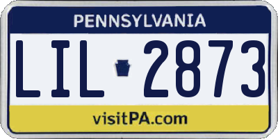 PA license plate LIL2873