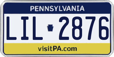 PA license plate LIL2876