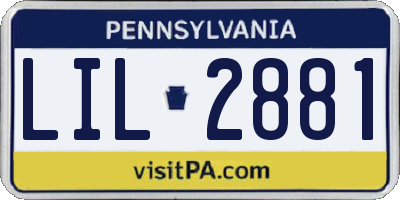 PA license plate LIL2881