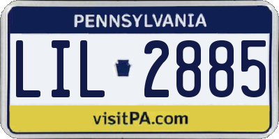 PA license plate LIL2885
