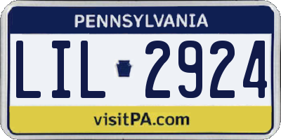 PA license plate LIL2924