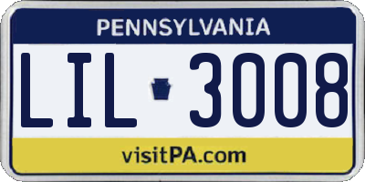 PA license plate LIL3008