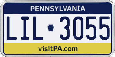 PA license plate LIL3055