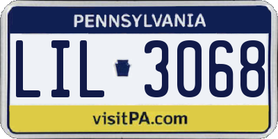 PA license plate LIL3068