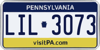 PA license plate LIL3073