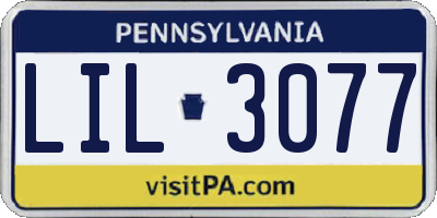 PA license plate LIL3077