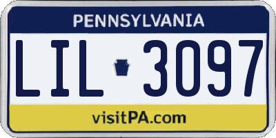 PA license plate LIL3097