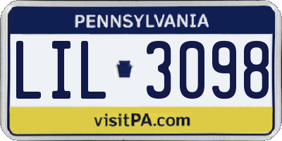 PA license plate LIL3098