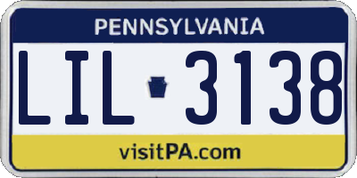 PA license plate LIL3138