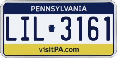 PA license plate LIL3161