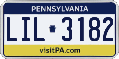 PA license plate LIL3182