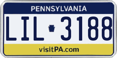 PA license plate LIL3188