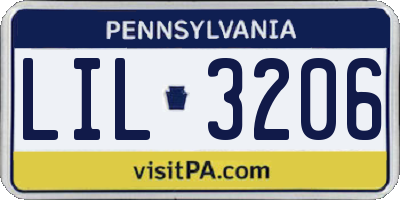 PA license plate LIL3206