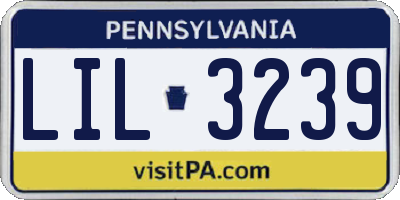PA license plate LIL3239