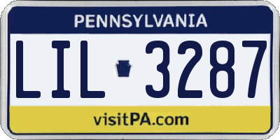 PA license plate LIL3287