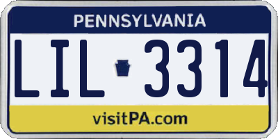 PA license plate LIL3314