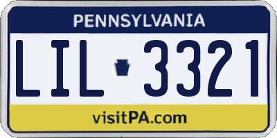 PA license plate LIL3321
