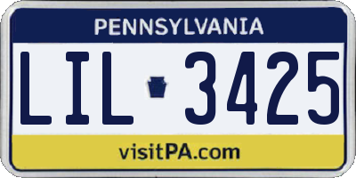 PA license plate LIL3425
