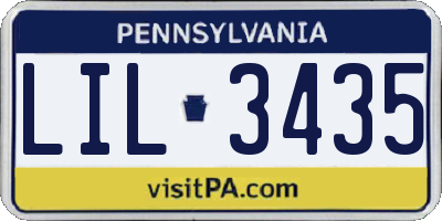 PA license plate LIL3435