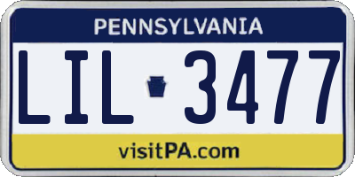PA license plate LIL3477