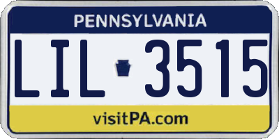 PA license plate LIL3515